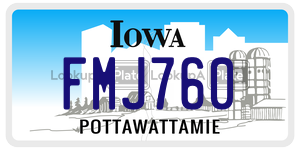 FMJ760 license plate in Iowa