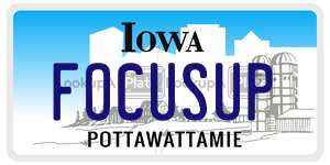 FOCUSUP  license plate in IA