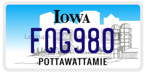 FQG980 license plate in Iowa
