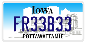 FR33B33  license plate in IA