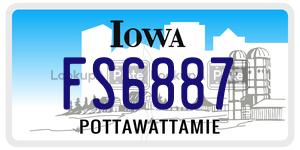 FS6887  license plate in IA
