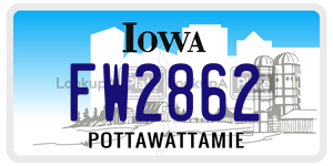 FW2862  license plate in IA