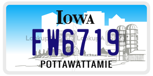 FW6719  license plate in IA