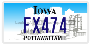 FX474  license plate in IA