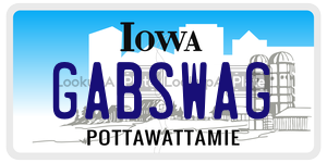 GABSWAG  license plate in IA