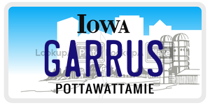 GARRUS  license plate in IA