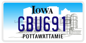 GBU691  license plate in IA