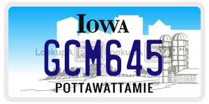 GCM645 license plate in Iowa