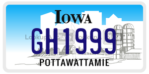 GH1999  license plate in IA
