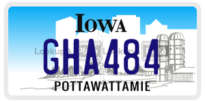 GHA484  license plate in IA