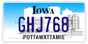 GHJ768  license plate in IA