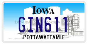 GIN611 license plate in Iowa