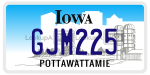 GJM225 license plate in Iowa