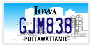 GJM838  license plate in IA
