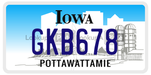 GKB678  license plate in IA