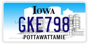 GKE798  license plate in IA