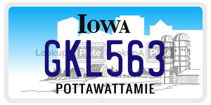 GKL563  license plate in IA