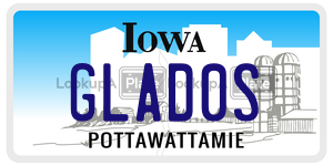 GLAD0S  license plate in IA