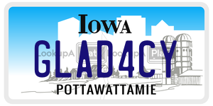 GLAD4CY  license plate in IA