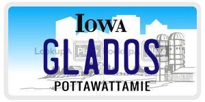 GLADOS  license plate in IA