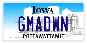 GMADWN  license plate in IA