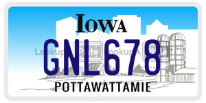 GNL678  license plate in IA