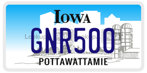 GNR500 license plate in Iowa