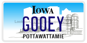 GOOEY license plate in Iowa
