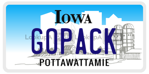 GOPACK license plate in Iowa