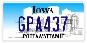 GPA437  license plate in IA