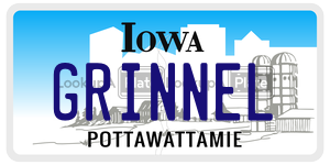 GRINNEL  license plate in IA