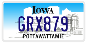 GRX879 license plate in Iowa