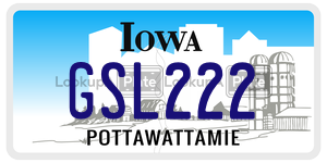 GSL222  license plate in IA