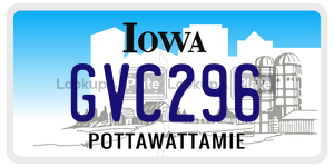 GVC296  license plate in IA