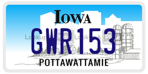GWR153  license plate in IA