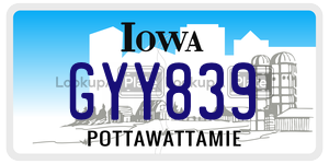 GYY839  license plate in IA