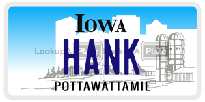 HANK  license plate in IA