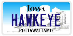 HAWKEYE license plate in Iowa