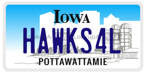 HAWKS4L  license plate in IA