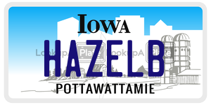 HAZELB  license plate in IA