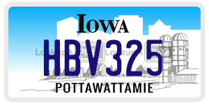 HBV325 license plate in Iowa