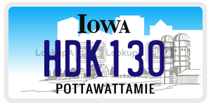 HDK130  license plate in IA