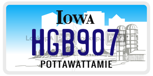 HGB907  license plate in IA