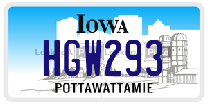 HGW293  license plate in IA