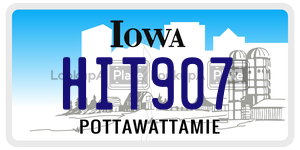 HIT907 license plate in Iowa