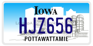 HJZ656 license plate in Iowa