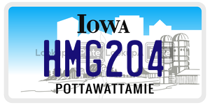 HMG204  license plate in IA
