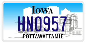 HN0957 license plate in Iowa