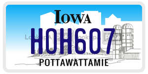HOH607  license plate in IA