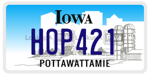 HOP421  license plate in IA